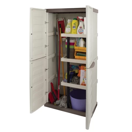 S70/PST Gabinete Polipropileno Marfil Escobero 70x39x165 Ambientada