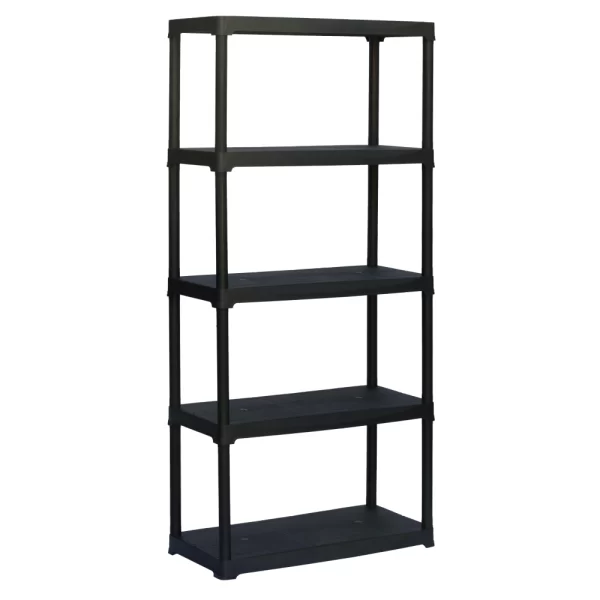 T80/5 Estantería Plástica 5 estantes 80x40x176 cm Negro