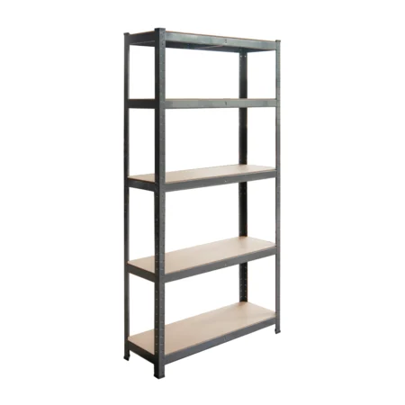 Estanteria metalica 5 estantes mdf 1.8 m negra